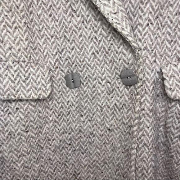 Wool Blend Chevron Long Coat - Picture 5 of 10